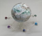 Natural Larimar Sphere - Atlantis Stone (Rare)