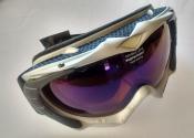 Uvex Tomahawk Pro Ski / Snowboarding Goggles - Softchrom Silver double lens litemirror blue S3