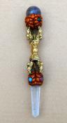 Tibetan Healing Wand with Metal Dorje Chakra Power approx - 20cm - Reiki Healing